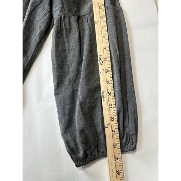 Du Jour Women’s 2XL Gray Peasant Blouse Embroidered Tasseled Cotton - Picture 13 of 14